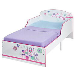 Pegane Lit Enfant 70 x 140 cm P'tit Bed Cosy Flower Power - Dim : 142 x 77 x 59 cm