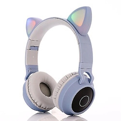 Universal Casque sans fil oreille chat casque bluetooth enfant adulte bleu gris 