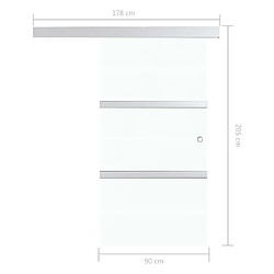 vidaXL Porte coulissante Verre ESG et aluminium 90x205 cm Argenté pas cher