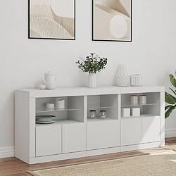 Avis Maison Chic Commode Buffet - Meuble de rangement avec lumières LED blanc 162x37x67 cm -GKD36283