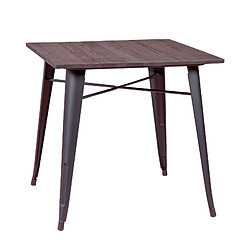 Nest Dream Table industrielle en acier noir et bois foncé - Bistro