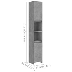 vidaXL Armoire de salle de bain Gris béton Bois d'ingénierie pas cher