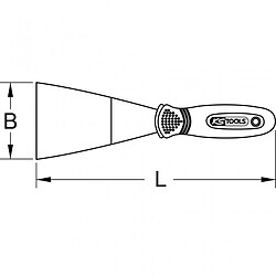 KS TOOLS 144.0626 Couteau de peintre - lame inox flexible - manche bi-composant - L.60 mm