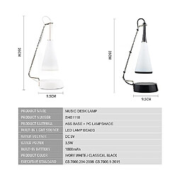 Universal Lampe tactile LED Bluetooth USB Lampe de bureau Blanc(blanche)