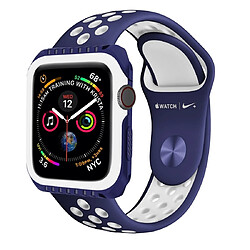 Wewoo Étui de protection bicolore antichoc Smart Watch pour Apple série 3 42 mm blanc bleu pas cher