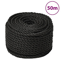 vidaXL Corde de travail Noir 14 mm 50 m polypropylène