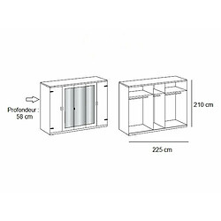 Avis Inside 75 Armoire VERNON style industriel 225 cm 5 portes pin argenté vieilli