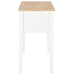 Helloshop26 Bureau table meuble travail informatique bois blanc 109,5 cm 0502114