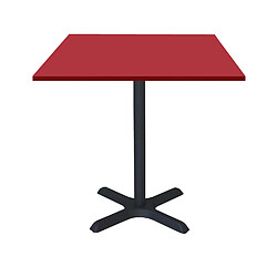 Restootab Table 70x70cm - modèle Dina rouge uni