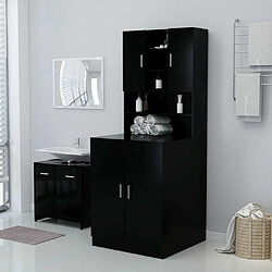 Maison Chic Meuble rangement de salle de bain | Meuble pour machine à laver | Armoire murale de bain Noir 71x71,5x91,5 cm -GKD35751