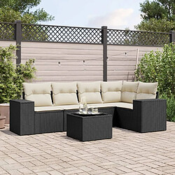 Maison Chic Salon de jardin 6 pcs avec coussins | Ensemble de Table et chaises | Mobilier d'Extérieur noir résine tressée -GKD17899