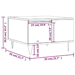 vidaXL Table basse sonoma gris 55x55x36,5 cm bois d'ingénierie pas cher