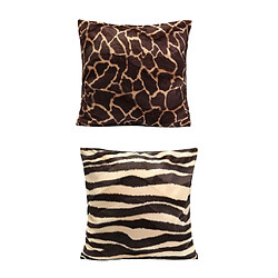 2 Pcs 45x45 cm Imprimé Animal Taie d'oreiller Leopard Zebra Canapé Voiture Housse de Coussin Un