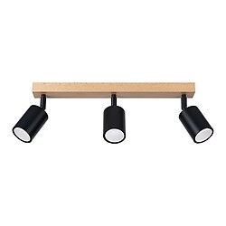 Sollux Spot de Plafond Moderne Bar Bois, Noir 3x GU10