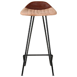 Avis vidaXL Tabourets de bar lot de 4 marron cuir véritable