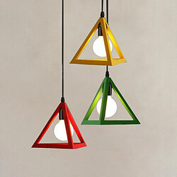 Stoex Suspension Luminaire Industrielle Contemporain, Lustre Abat-Jour Plafonnier en Métal Fer Cage E27 (Rouge)