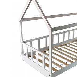 Avis Le Quai Des Affaires Lit cabane Kiwi 90x200 + 1 sommier + barrière /Blanc