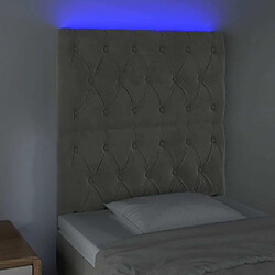 Avis Maison Chic Tête de lit scandinave à LED,meuble de chambre Gris clair 80x7x118/128 cm Velours -MN51743