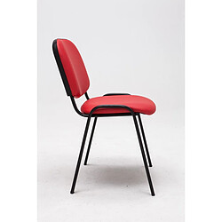 Decoshop26 Chaise visiteur assise rembourrée en synthétique rouge BUR10070