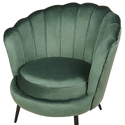 Beliani Fauteuil Velours Vert LOVIKKA pas cher