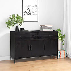 vidaXL Buffet Noir 110x35x70 cm Bois de pin massif