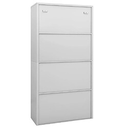 Acheter vidaXL Armoire de bureau Gris clair 90x40x180 cm Acier et verre trempé