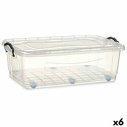 Kipit Boîte de rangement avec roues Transparent Plastique 30 L 40 x 20,5 x 63 cm (6 Unités) 