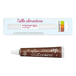 Scrapcooking Stylo chocolat + Stylo pinceau colle alimentaire 