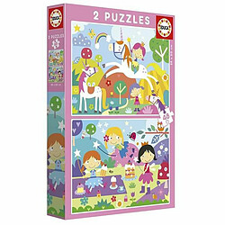 Acheter Educa Borras Set de 2 Puzzles Educa Fantasy world 48 Pièces