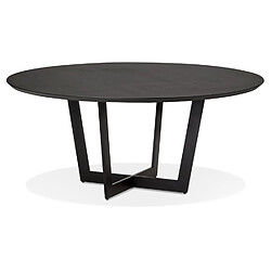 Alterego Table de salle à manger ronde 'LULU' en bois et métal noir - Ø140 cm LULU