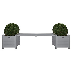 Esschert Design Jardinières avec banc pont Gris CF33G 