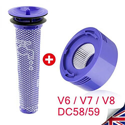 Power Direct Filtre Lot de Pre-Moteur Filtre Lavables pour Dyson V7 V8, Remplacement pour Dyson V7 V8 Filtre Dyson V7 V8 + filtre arrière, Dyson Filtre Lot de Pre-Moteur Filtre Lavables pour Dyson V7 V8, Remplacement pour Dyson V7 V8