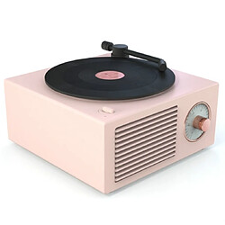 Wewoo Enceinte Bluetooth B10 Atomic Speakers Retro Vinyl Player Desktop Wireless Creative Multifonction Mini Stereo Nordic Pink