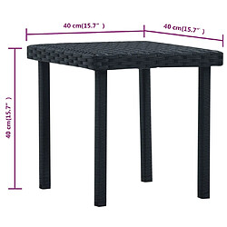 Avis vidaXL Table à thé de jardin Noir 40x40x40 cm Résine tressée