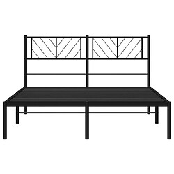 Maison Chic Lit adulte - Cadre de lit métal avec tête de lit,Structure du lit Contemporain pour chambre noir 120x190 cm -MN50498 pas cher