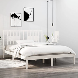 vidaXL Cadre de lit sans matelas blanc bois massif 160x200 cm