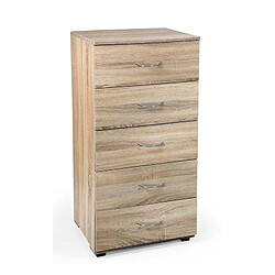 Webmarketpoint Commode pour chambre 5 tiroirs chêne como cm 50 x 40 x 101 h