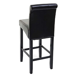 Mendler Tabouret de bar HWC-C33, tabouret de comptoir, bois ~ brun, pieds foncés, cuir pas cher