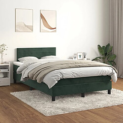 vidaXL Sommier à lattes de lit et matelas Vert foncé 120x200cm Velours 