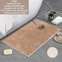 LUUCOZK Tapis de bain antidérapants absorbants à séchage rapide pour salle de bain - AA8766 Kaki-50X80CM