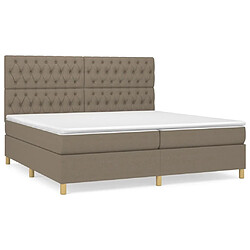 vidaXL Sommier à lattes de lit avec matelas Taupe 200x200 cm Tissu