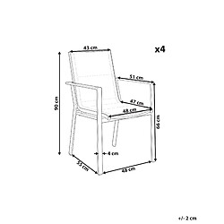 Avis Beliani Lot de 4 chaises Métal Blanc BUSSETO