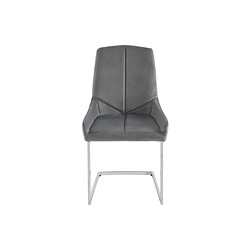 Avis Vente-Unique Lot de 6 chaises en velours et métal - Gris - BERLONA