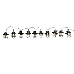 Lumi Jardin Guirlande style industriel 10 ampoules DETROIT Noir Acier 4M