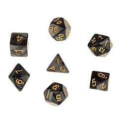 7X Polyhedral Dice 16mm For Dungeons And Dragons DND MTG Table Games Noir