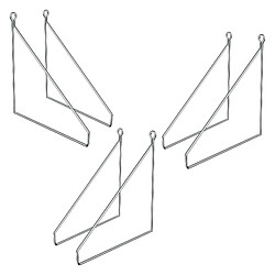 ML DESIGN MODERN LIVING Lot de 6 supports d'étagère murale équerre triangle en métal argent 250x250 mm 