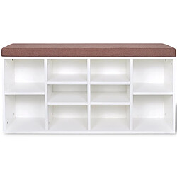 Avis Maison Chic Banc de rangement | Meuble de rangement d'Entrée | Coffres d'Intérieur à chaussures 10 compartiments Blanc -MN59637