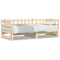 vidaXL Lit coulissant sans matelas 2x(90x190) cm Bois massif