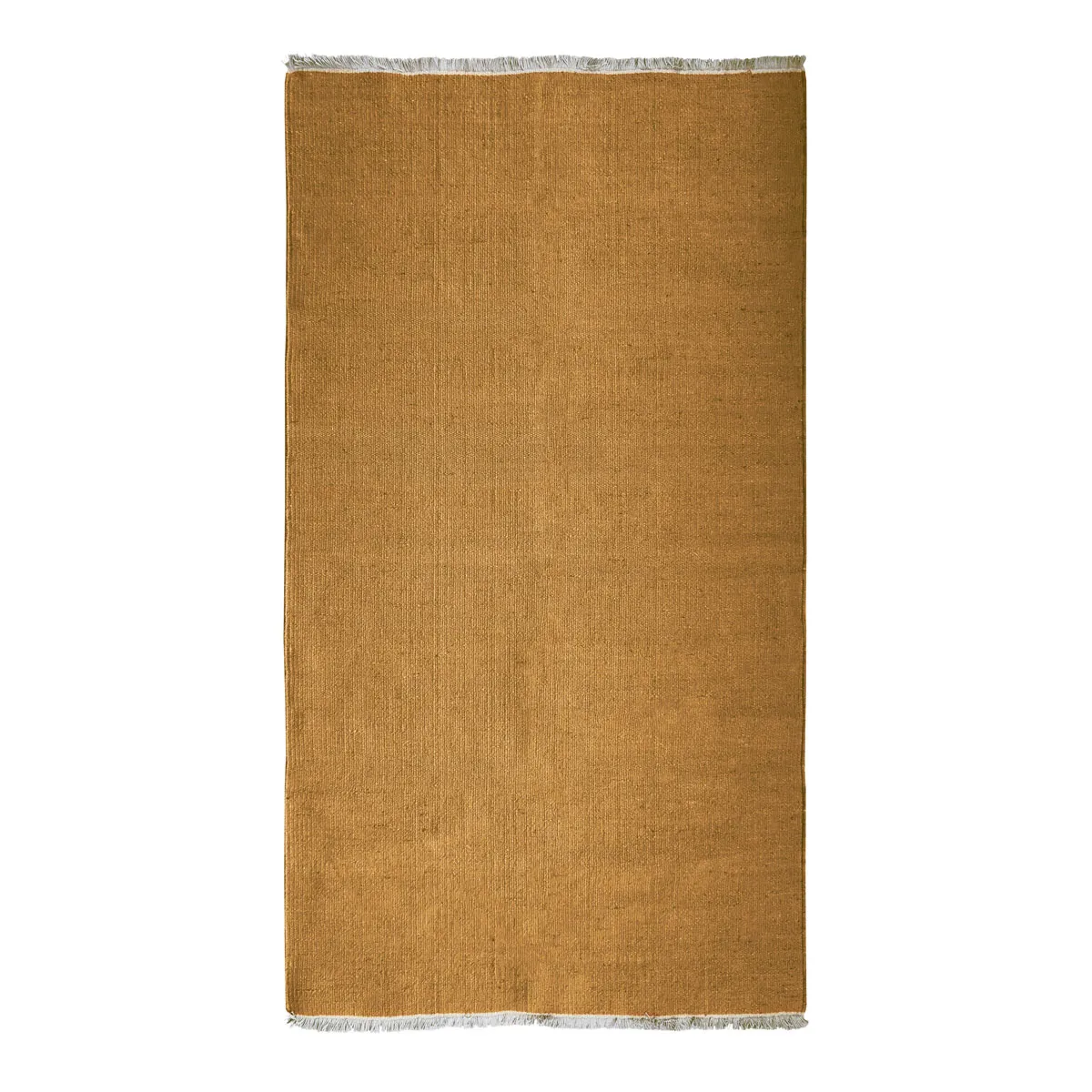 Thedecofactory ESSENCE - Tapis en jute et coton avec franges ocre 80x150