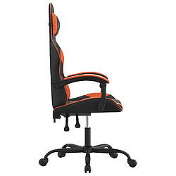 Avis vidaXL Chaise de jeu pivotante Noir et orange Similicuir